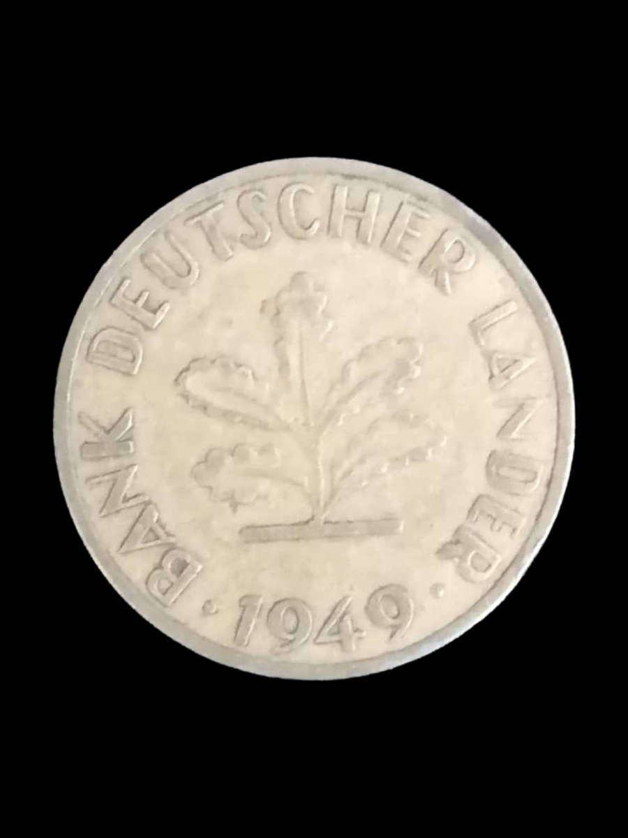 Germany 1949 10Pfennig  Bank deutscher Länder, brassclad steel