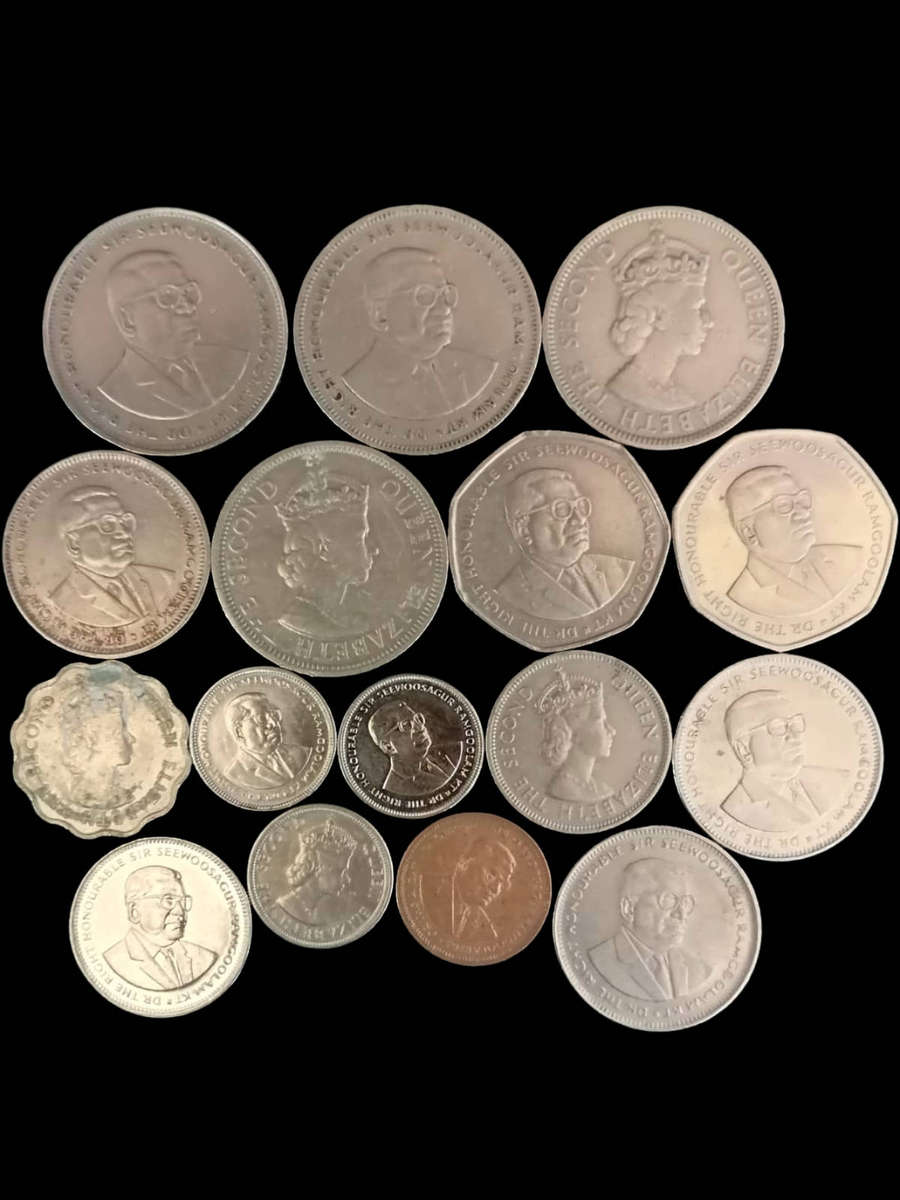 Rare Mauritius Coin Lot  Collectible Sir Seewoosagur Ramgoolam & Queen Elizabeth II Coins