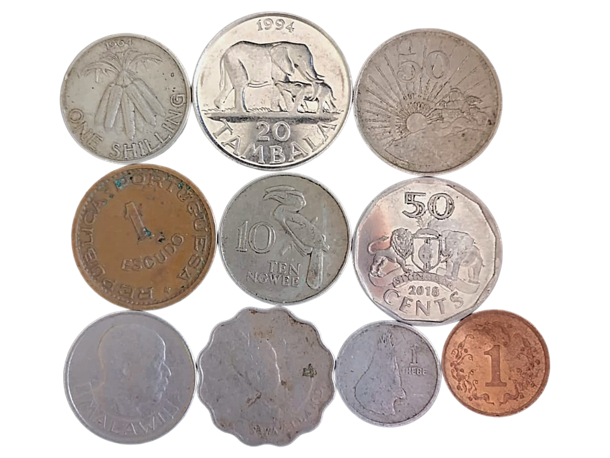 Lot of 10 Southern Africa Mixed coins