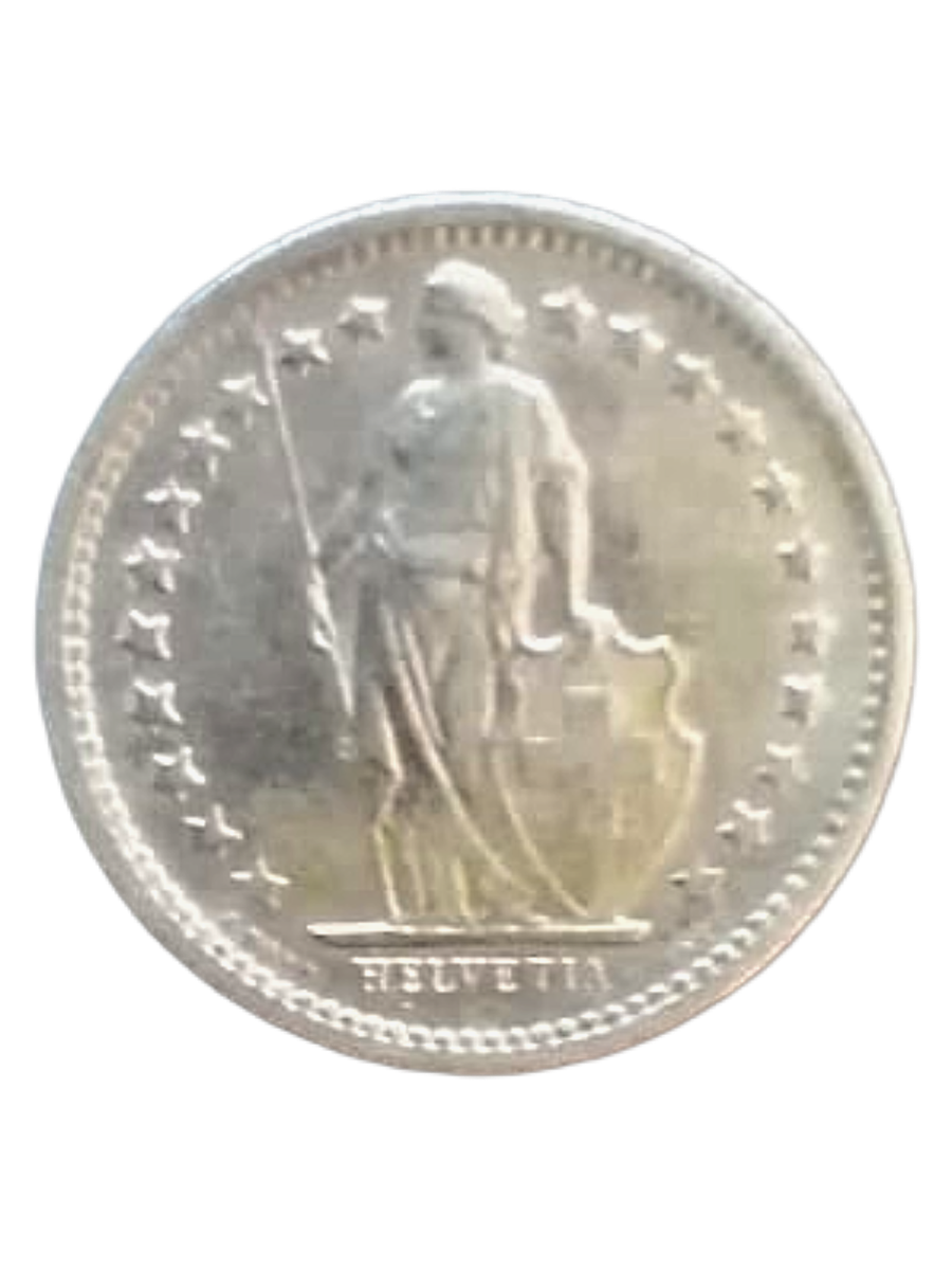 1968 Switzerland ½ Franc Silver Coin  Helvetia | Swiss Confederation
