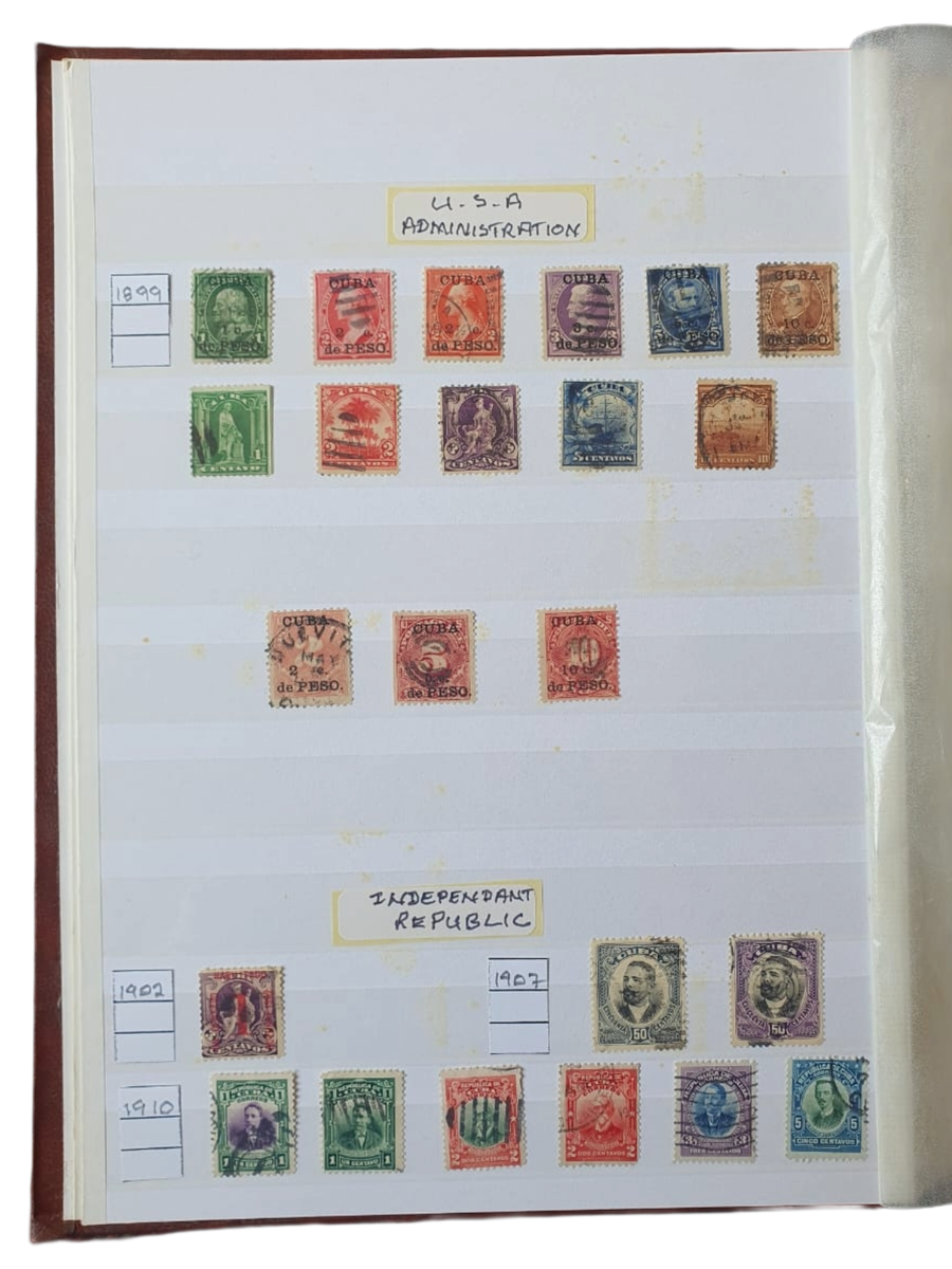 Cuba Stamp Collection in 48-page Stockbook (mostly full)  1855 - 2000  Spanish Colony to Republic