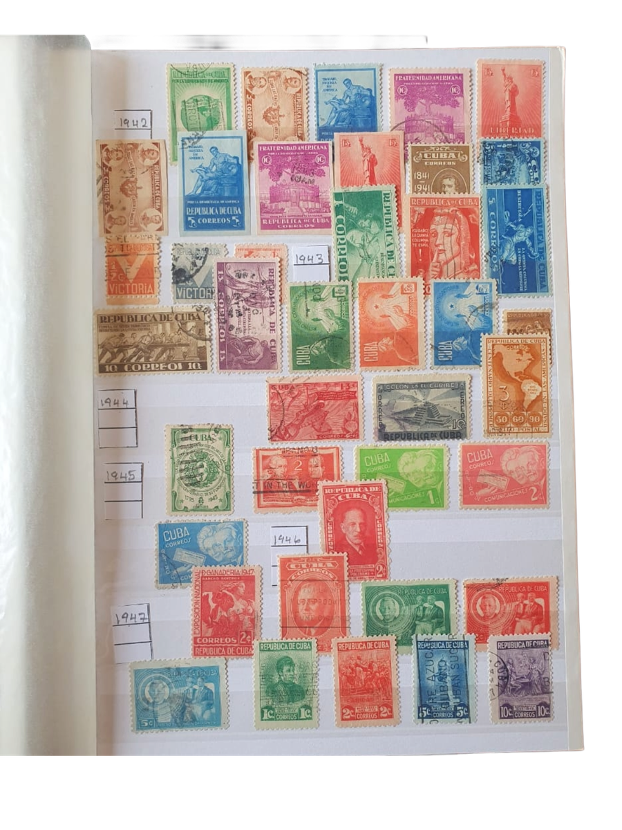 Cuba Stamp Collection in 48-page Stockbook (mostly full)  1855 - 2000  Spanish Colony to Republic