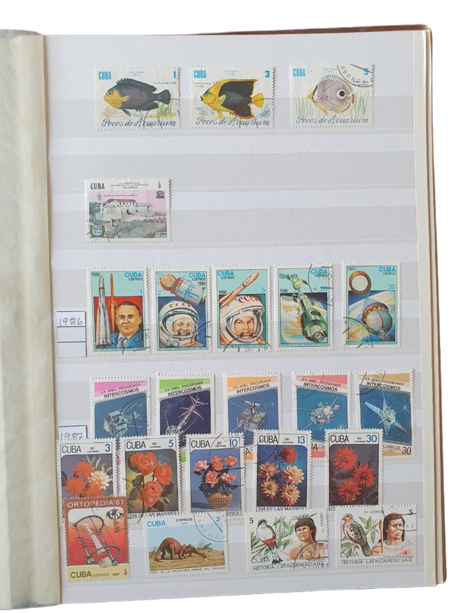 Cuba Stamp Collection in 48-page Stockbook (mostly full)  1855 - 2000  Spanish Colony to Republic