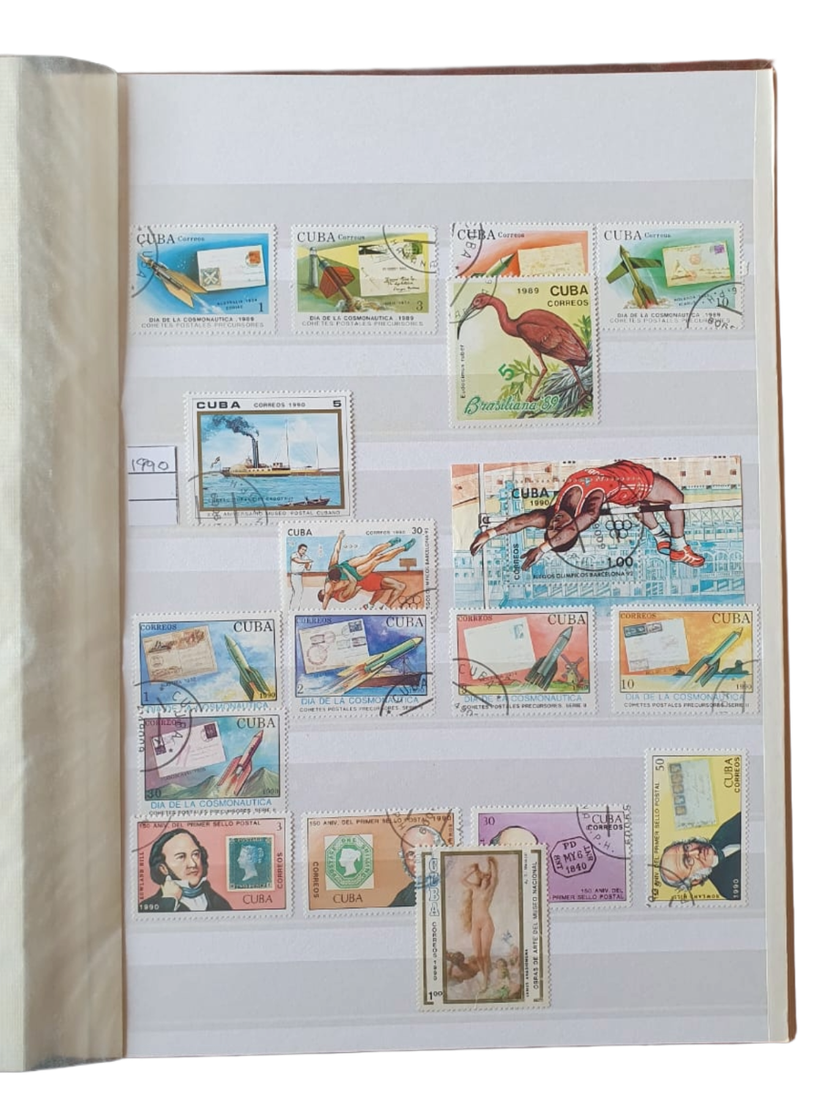 Cuba Stamp Collection in 48-page Stockbook (mostly full)  1855 - 2000  Spanish Colony to Republic