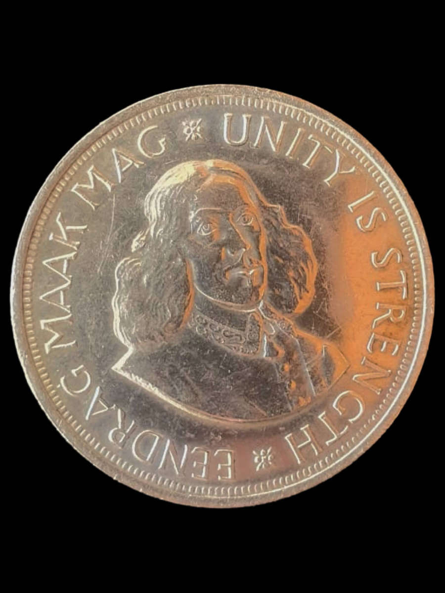 1964 50c  Silver Crown Size Coin | Jan van Riebeeck & Springbok | Excellent Condition