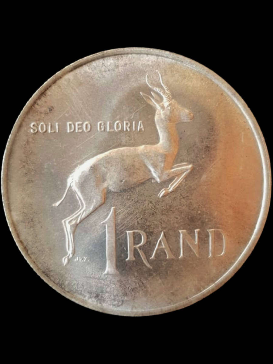 1967 South Africa Silver 1 Rand Coin  Uncirculated Condition