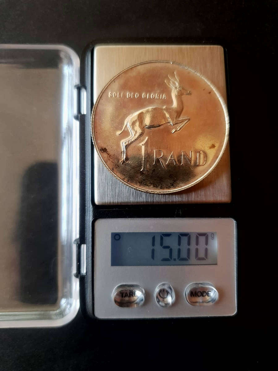 1987 South Africa R1 Silver Proof  Springbok | SA Mint | Attractive golden toning