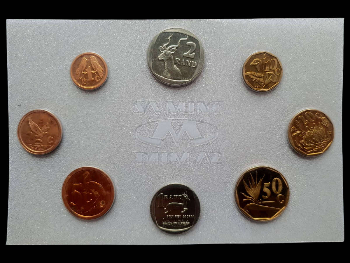 1991 South Africa Official Mint Set  8 Coins (1c to R2)