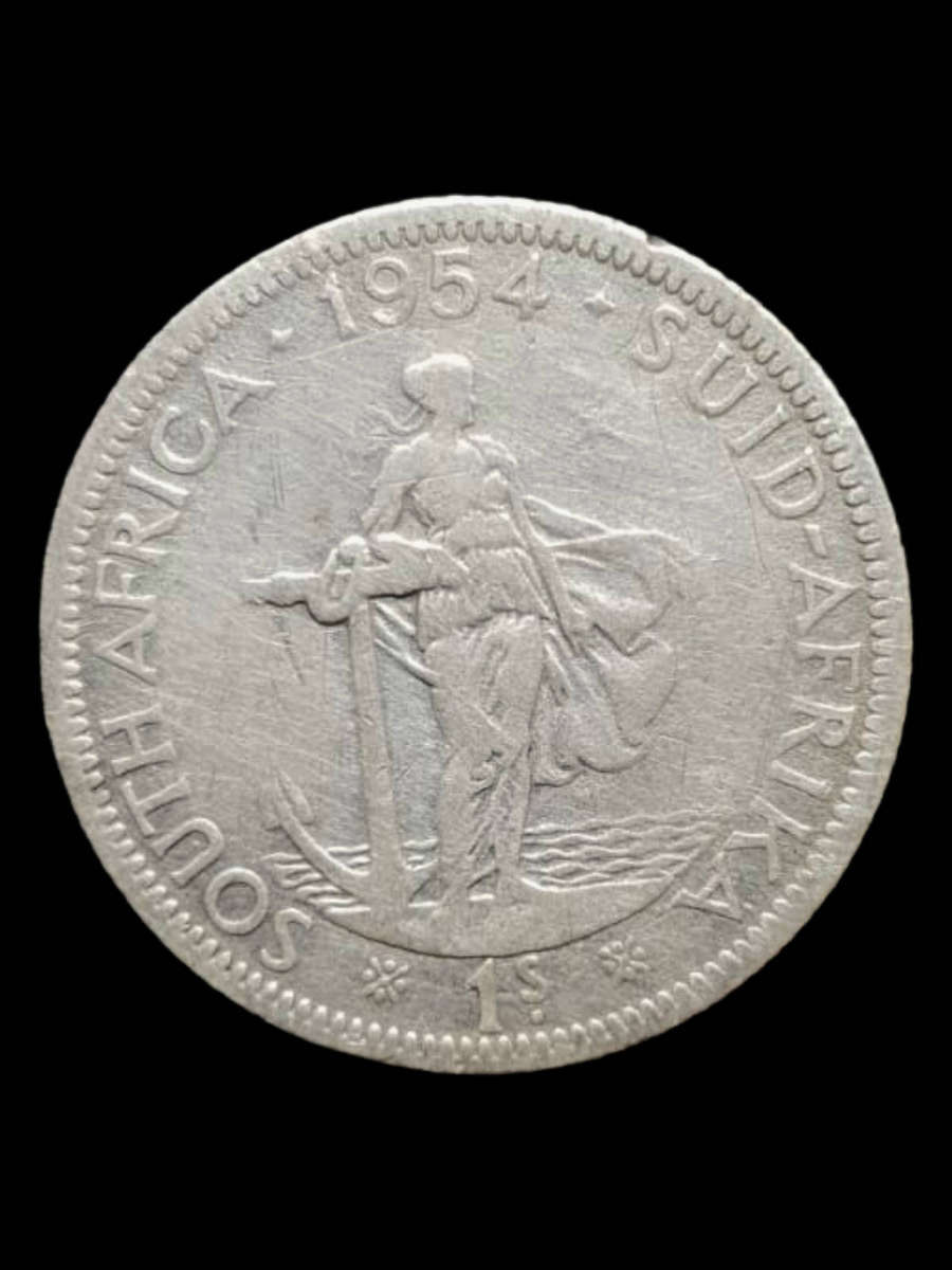 1954 South Africa 1 Shilling  Queen Elizabeth II