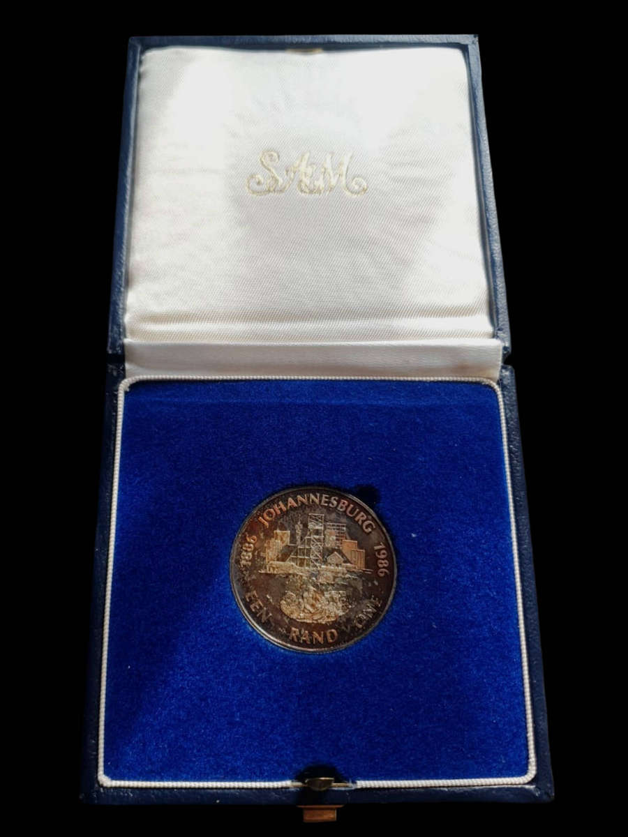 1986 South Africa 1 Rand Silver Proof Coin Johannesburg Centenary (1886-1986)