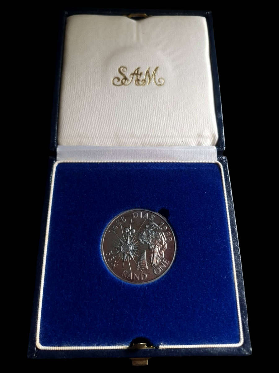 1988 South Africa 1 Rand Silver Proof Coin  Bartolomeu Dias Commemorative (1488-1988)