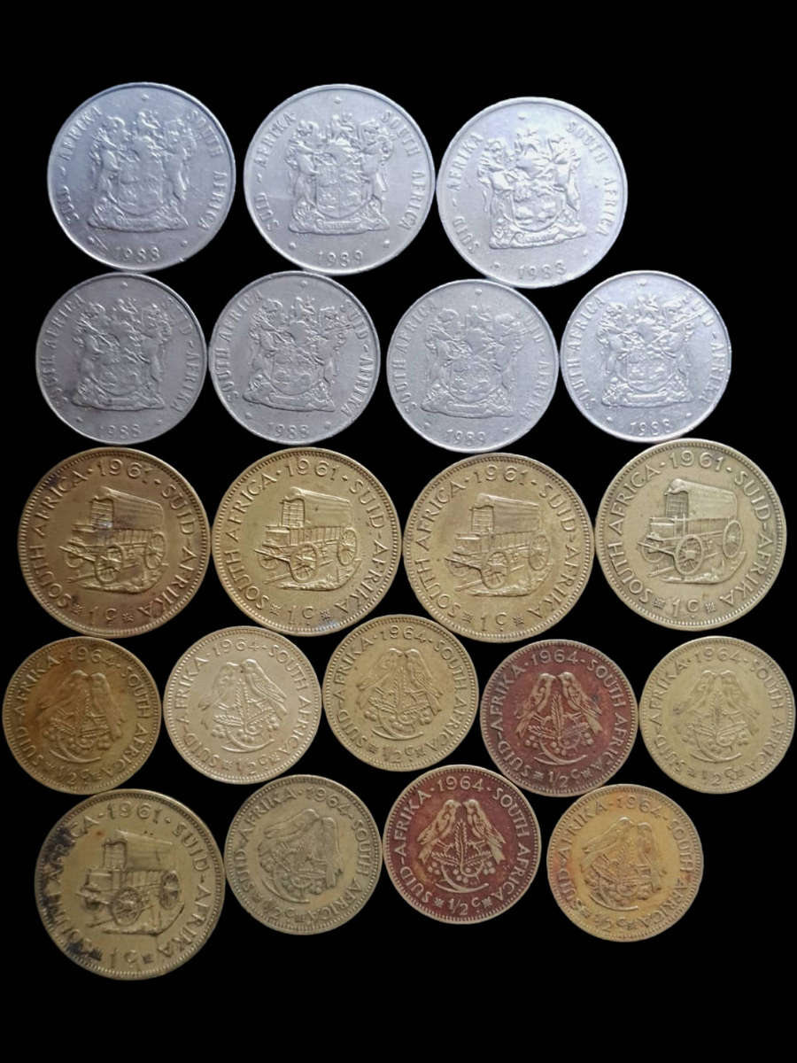 Lot of 20 Old South African Coins  Mixed Years (19611989)