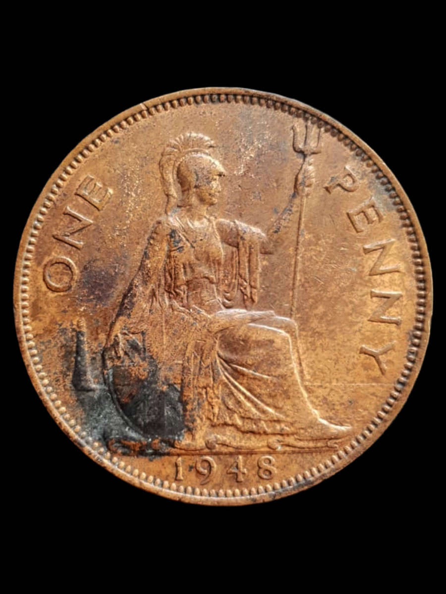 1948 Great Britain One Penny  King George VI (Bronze Britannia Coin)