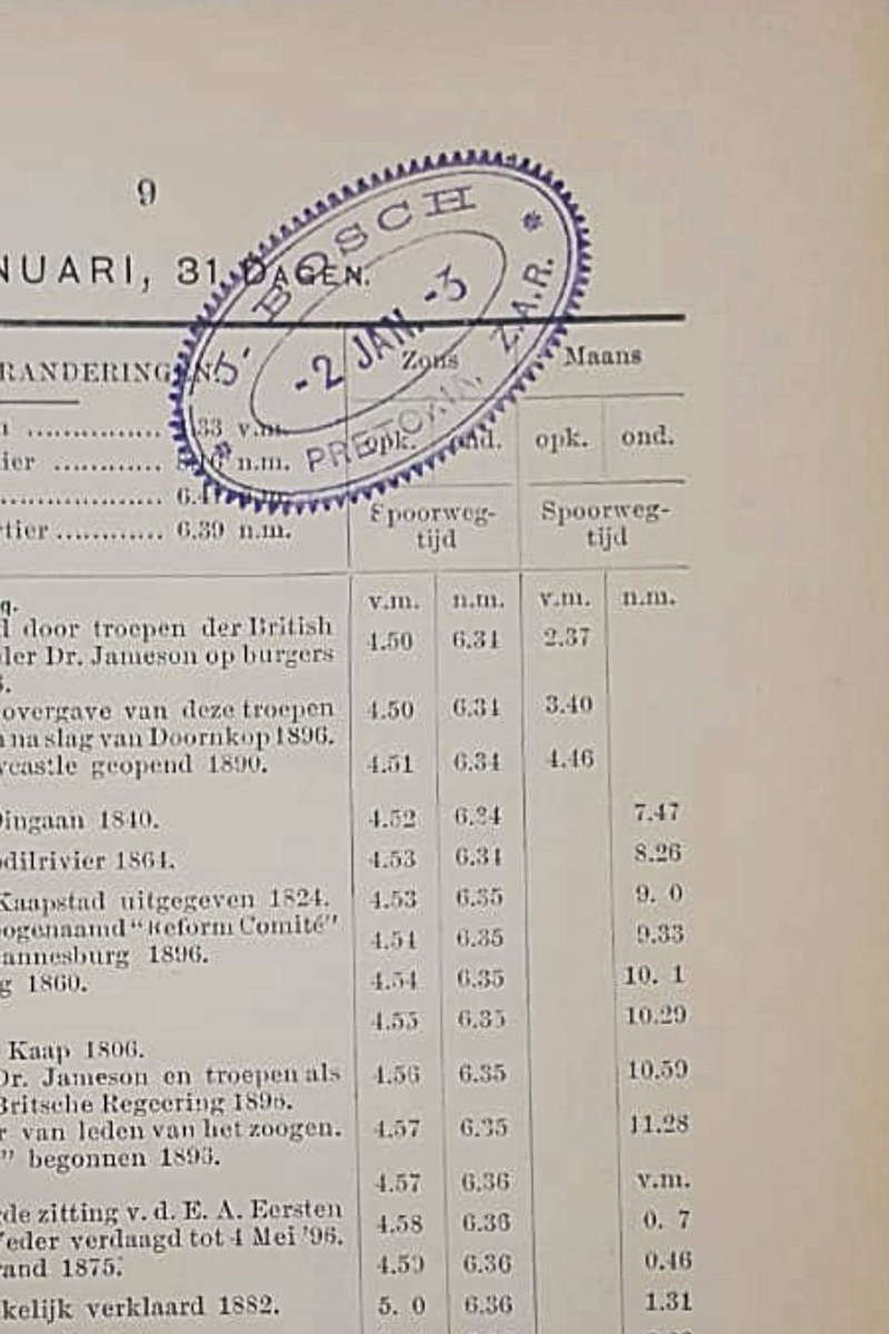 1897 Staats-Almanak  Zuid-Afrikaansche Republiek (Z.A.R.)  Paul Kruger Government Almanac
