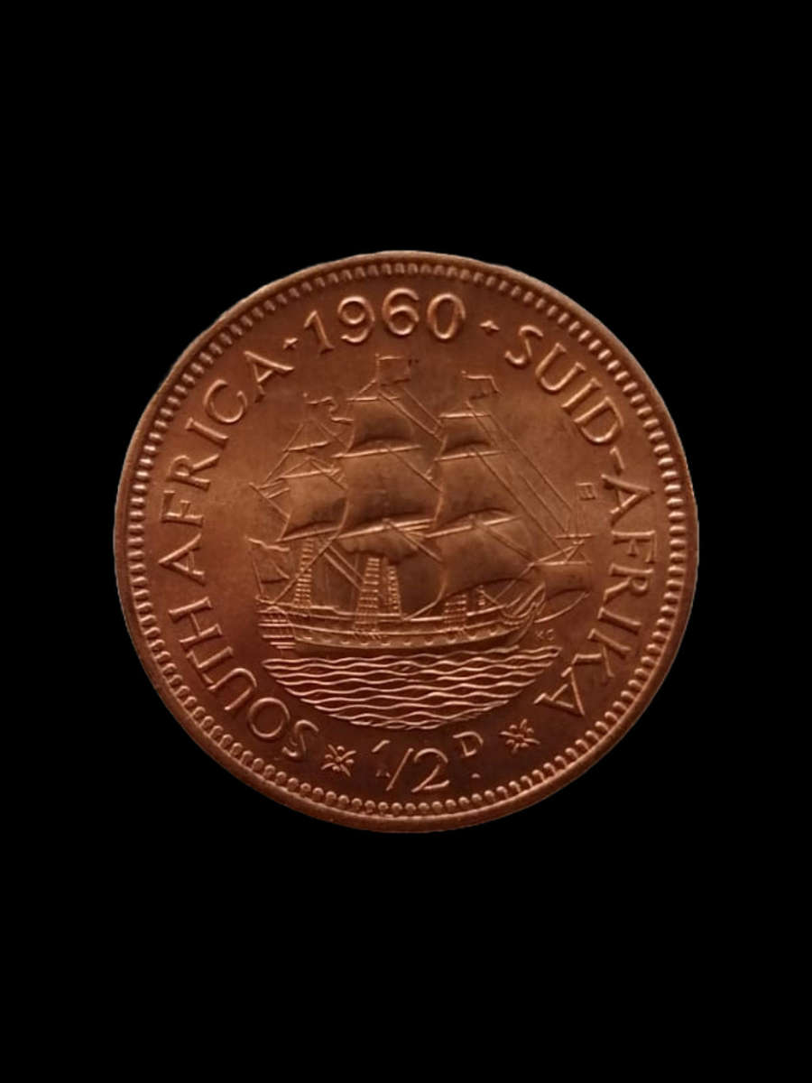 1960 South Africa ½d Coin  Queen Elizabeth II  Brilliant UNC Condition