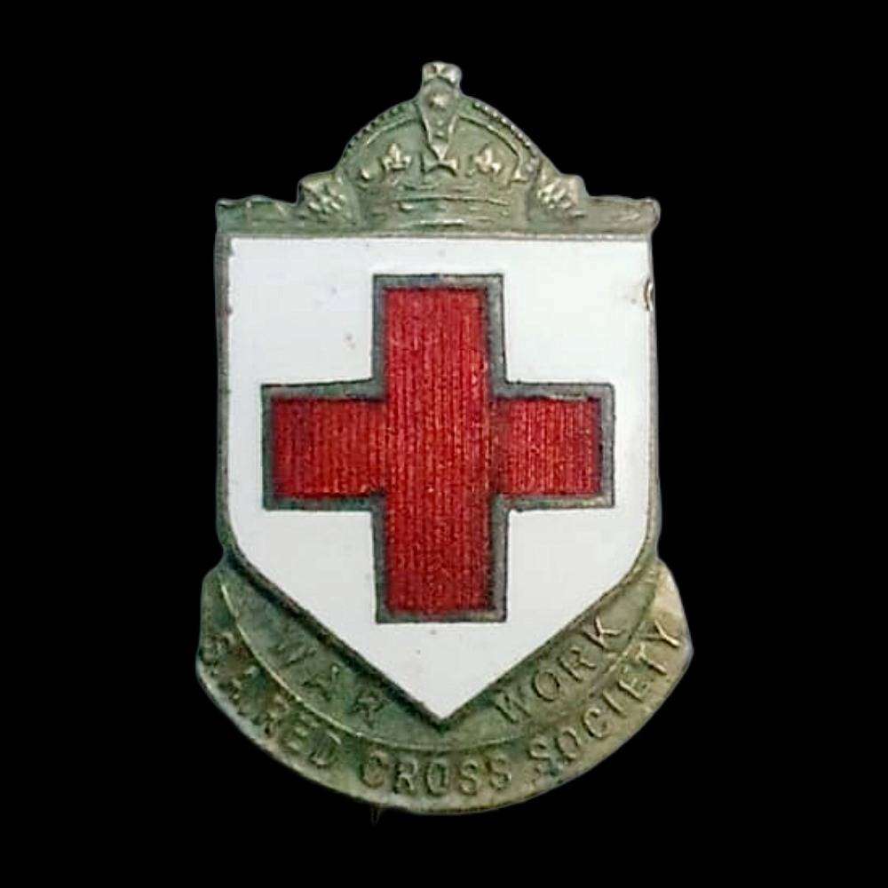 Vintage W.A.A. Work  Red Cross Society Badge (Early 1900s)