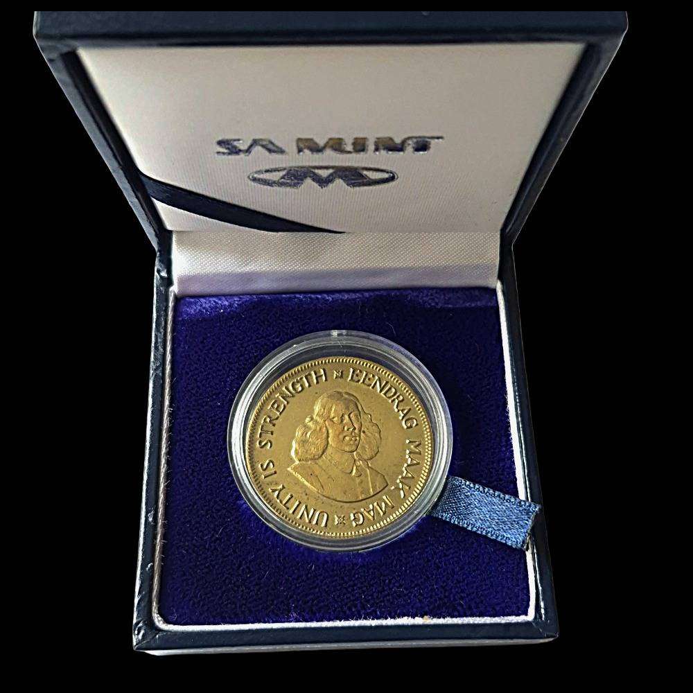 1961 South Africa 1 Cent Proof  SA Mint Boxed  Jan van Riebeeck & Ox-Wagon Design