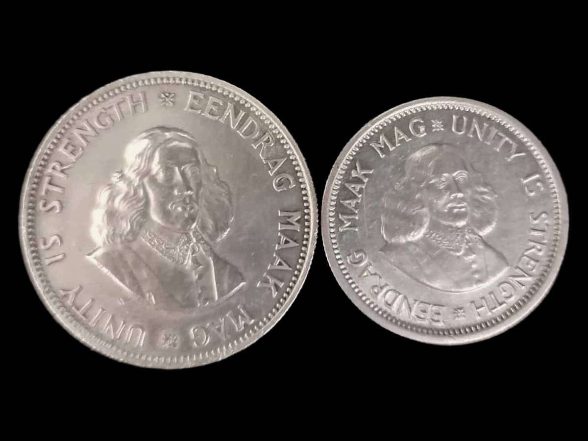 2 x Vintage Silver South African Coins UNC - 1961 & 1963  10c & 20c