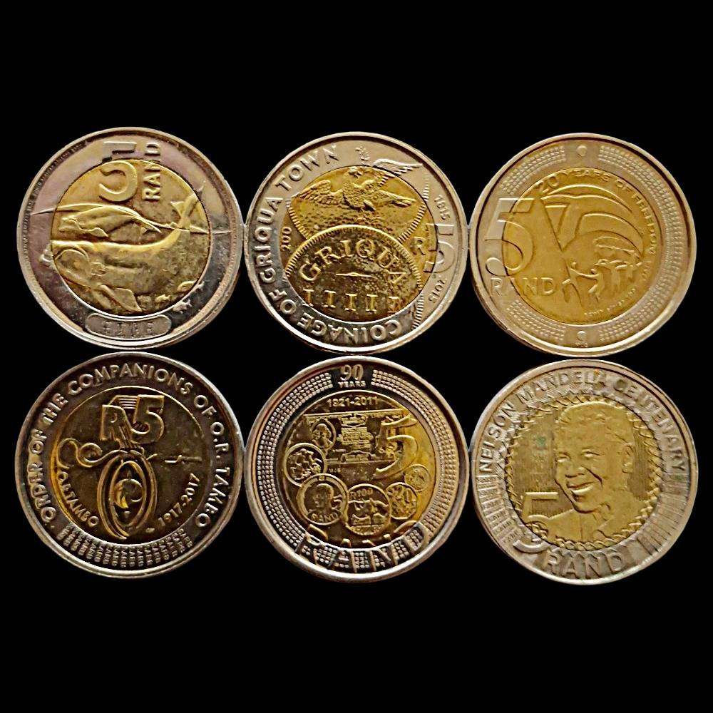 6-Coin Commemorative R5 Collection  Uncirculated  SA Mint Heritage Series