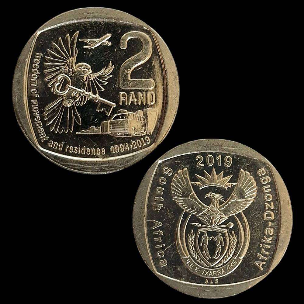 2019 South Africa 2 Rand  Freedom of Movement & Residence  UNC Condition