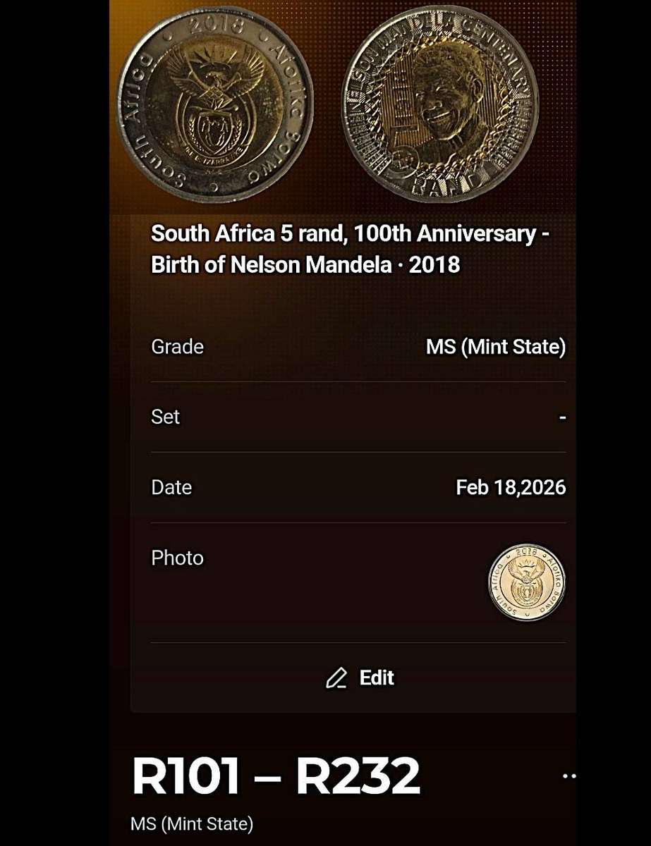 South Africa  Set of 3 x Commemorative 5 Rand Coins - UNC Condition