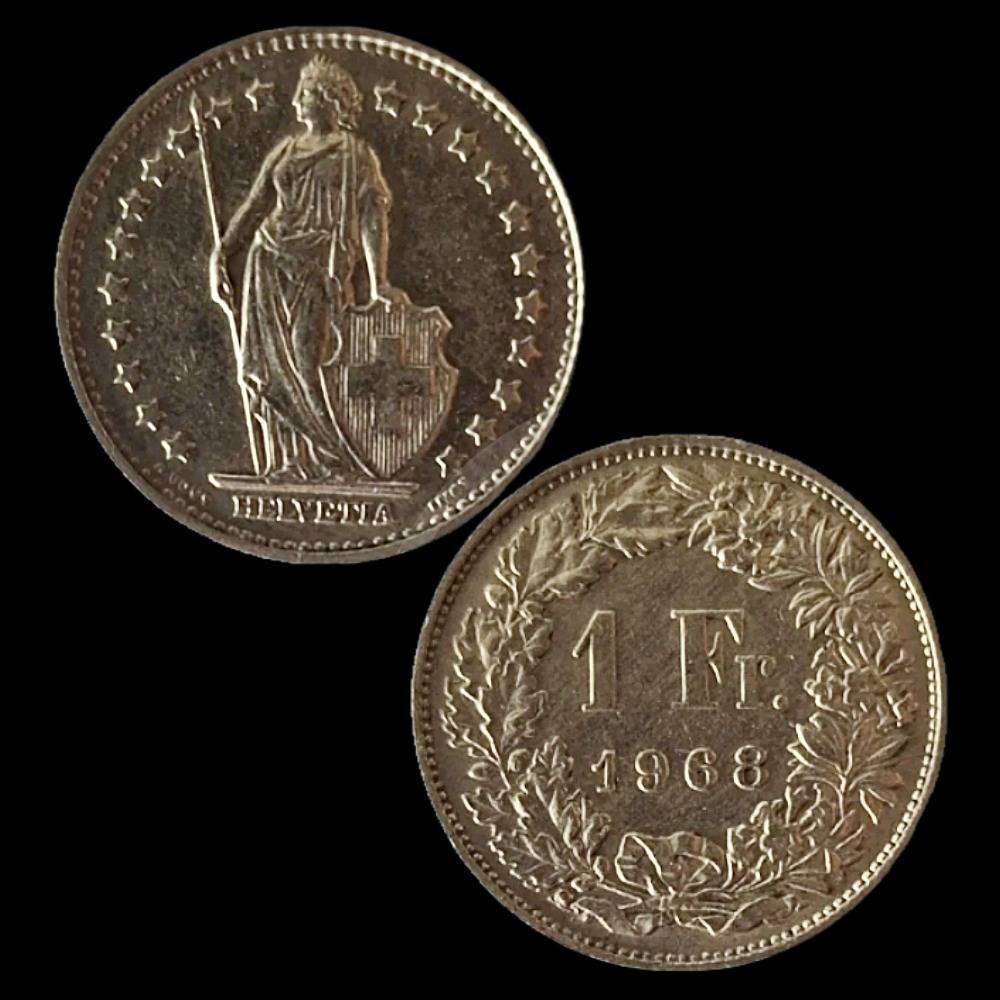Switzerland 1 Franc 1968  Helvetia Standing