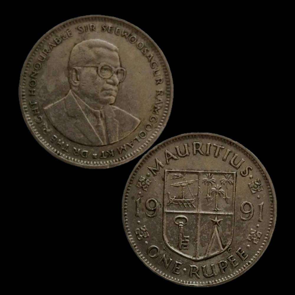 Mauritius 1 Rupee 1991  Sir Seewoosagur Ramgoolam