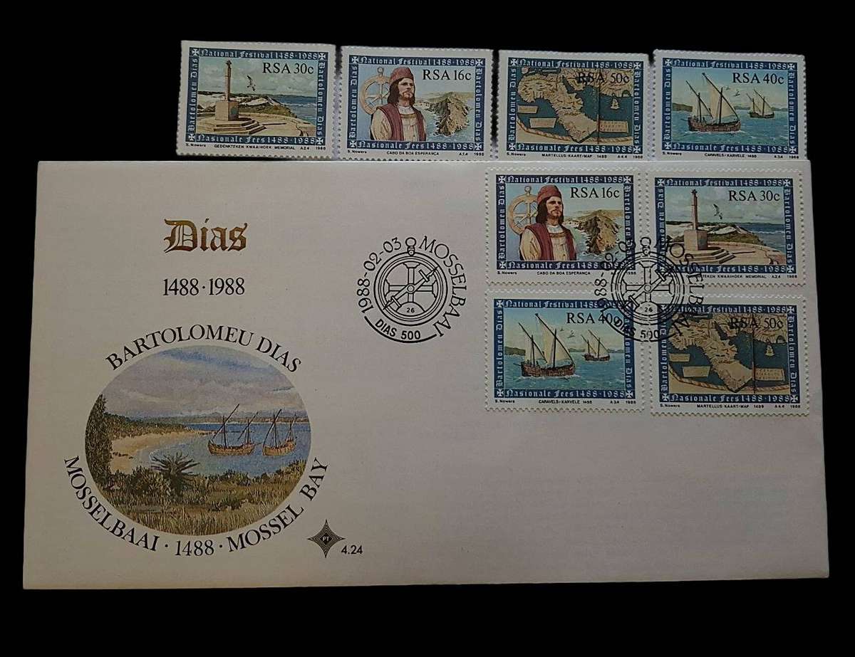 RSA 1988 Bartolomeu Dias 500th Anniversary - Official FDC & Matching MNH Stamp Set