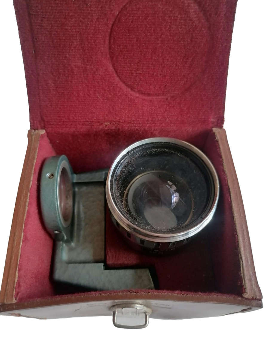 Vintage 85mm Lens Set  ISCO-Göttingen Germany + Bauer Viewfinder + Leather Case