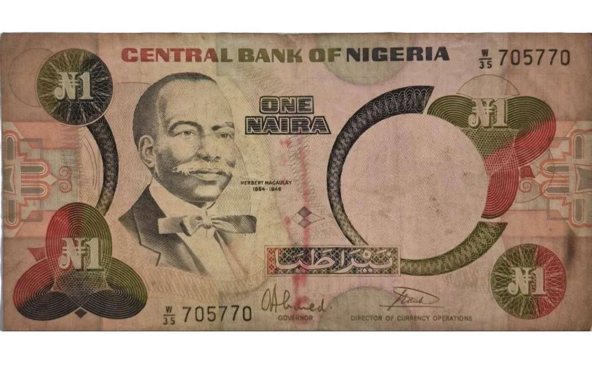 Vintage Nigeria One Naira Banknote 1984 - 2000