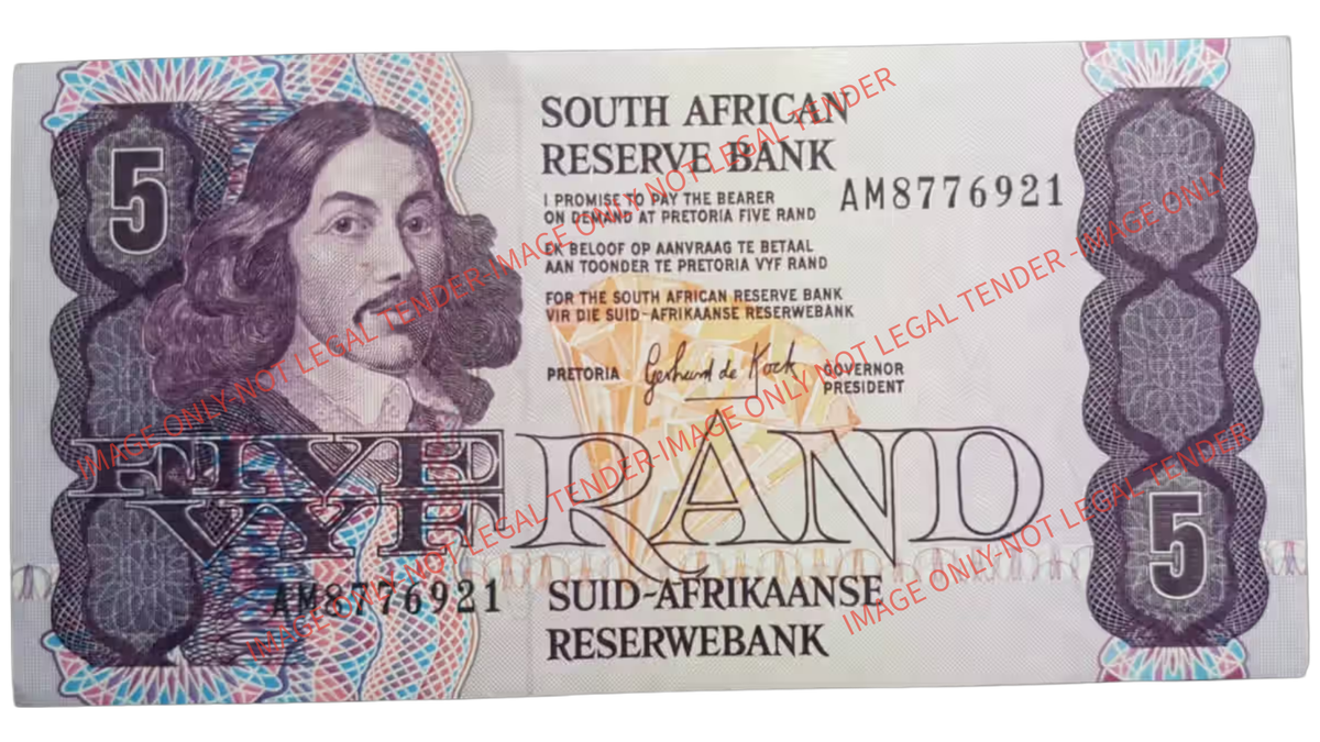 South Africa 5 Rand Banknote UNC (Gerhard de Kock Signature)