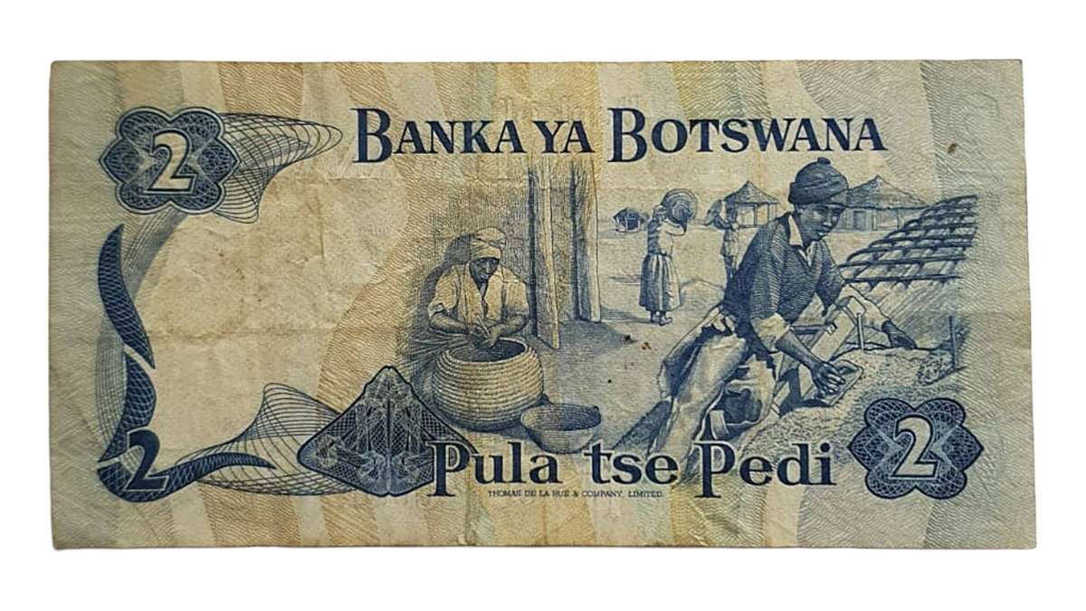 Botswana  2 Pula  Bank of Botswana  1976 Early Issue  Seretse Khama