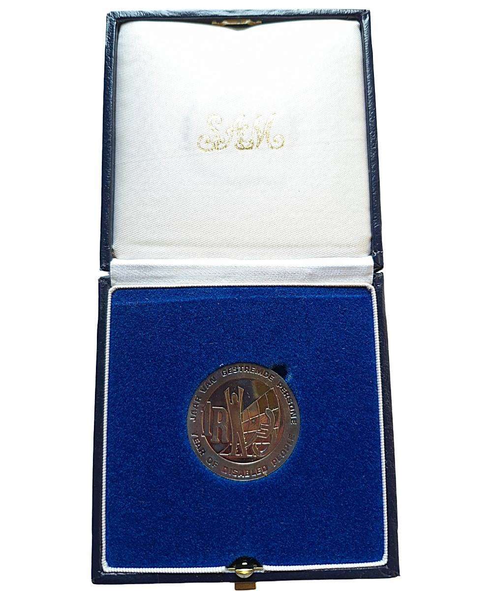 South African Mint silver proof commemorative medal Year of Disabled People (1981).