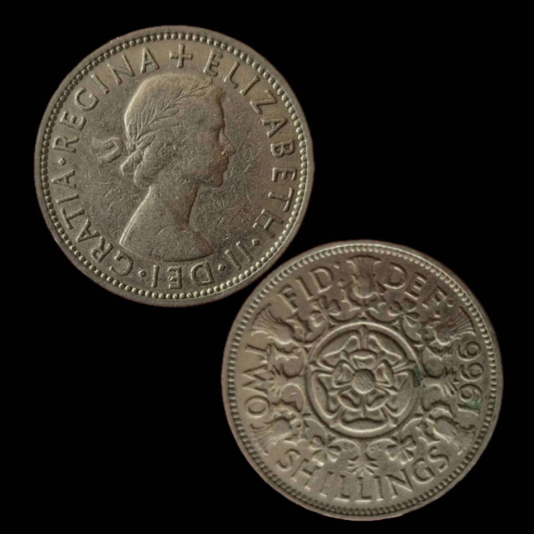 United Kingdom 2 Shillings (Florin)  1966  Queen Elizabeth II