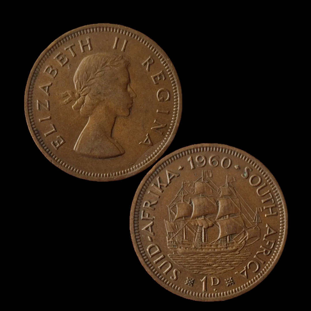 South Africa 1960 One Penny  Queen Elizabeth II