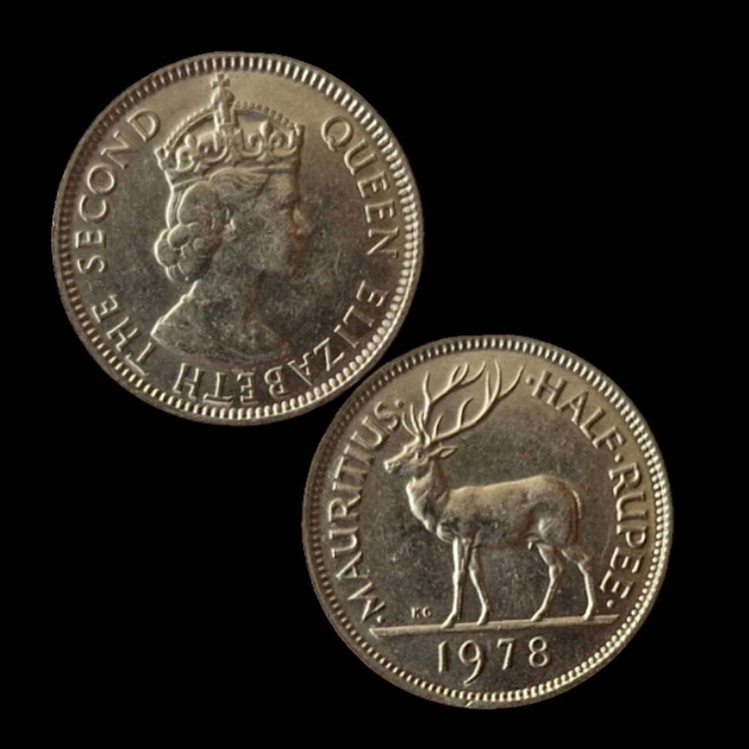 Mauritius Half Rupee  1978  Queen Elizabeth II