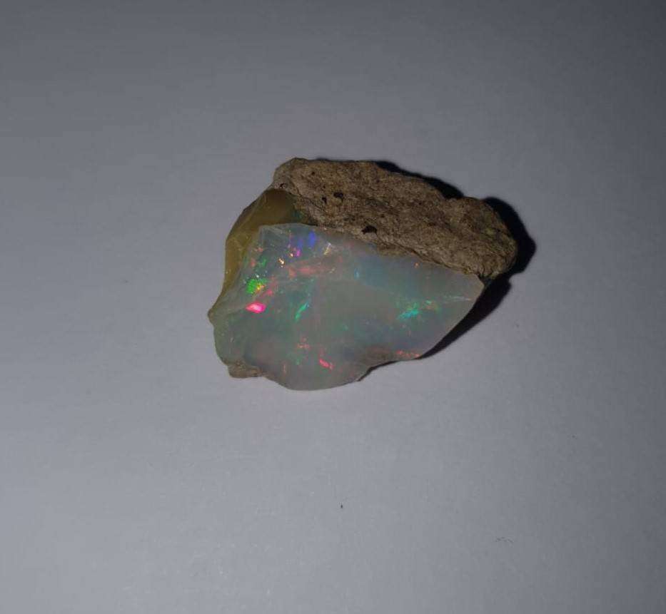 Natural Ethiopian Welo Opal Rough in Matrix  Intense Multicolor Fire (Uncut) 15.85ct
