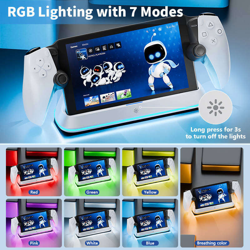 PS Portal Charging Dock | 7 RGB Modes, Fast 3.5H Charge & Secure Fit