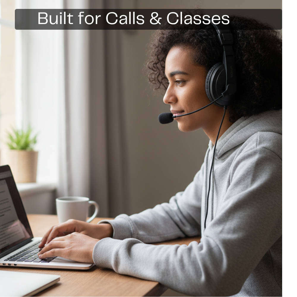 Astrum HS120 Wired Headset with Mic | Online Classes & Work From Home | PC & Laptop 3.5mm