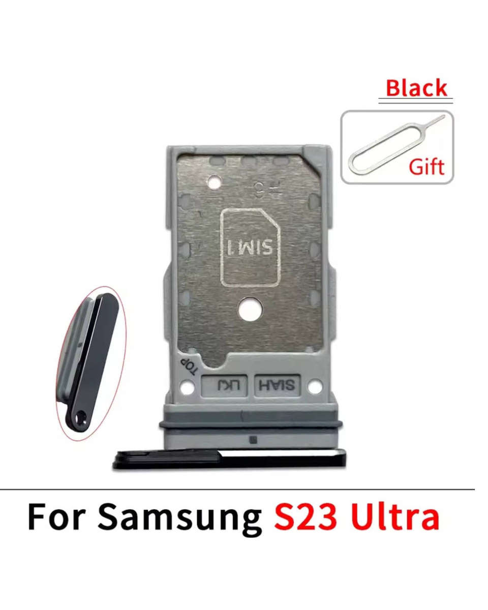 For Samsung S23 / S23 Plus / S23 Ultra Dual SIM Card Tray Replacement  Black (5-Pack)