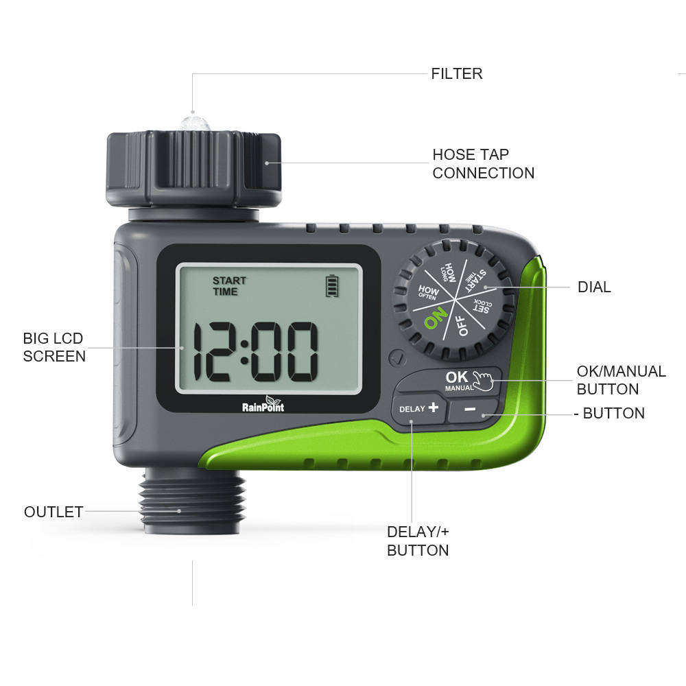RainPoint Wireless Digital 1-Zone Irrigation Timer