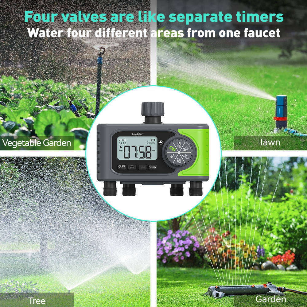 RainPoint Wireless Digital 4-Zone Irrigation Timer