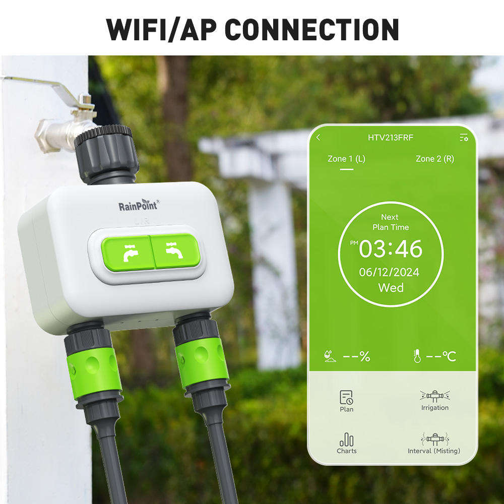 RainPoint Wireless Smart Wi-Fi 2-Zone Irrigation Timer (Device Only)