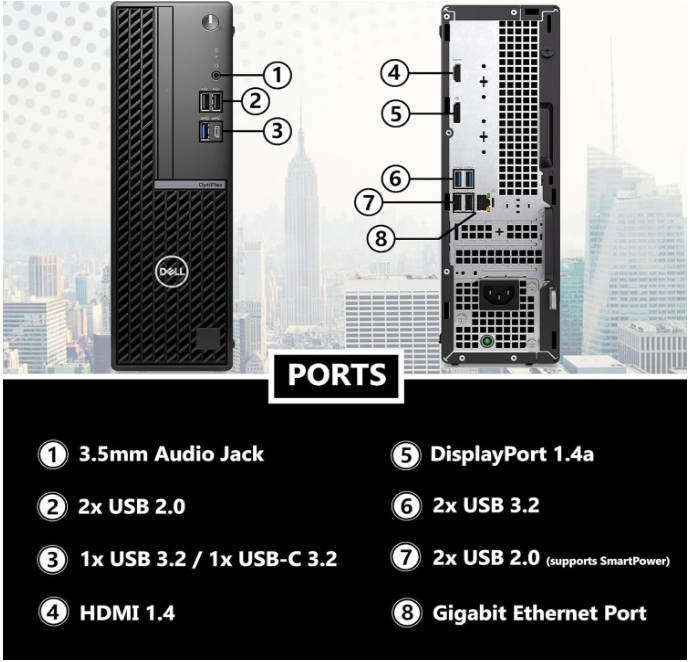 Dell OptiPlex 7020 Intel Core i5-14500 5 GHz 16GB DDR5 RAM 512GB SSD Win 11 Pro Small Form Factor PC