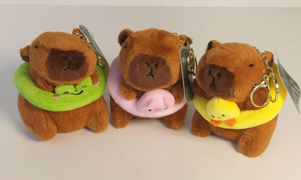 Capybara plush keyring cuties with removable swim tube