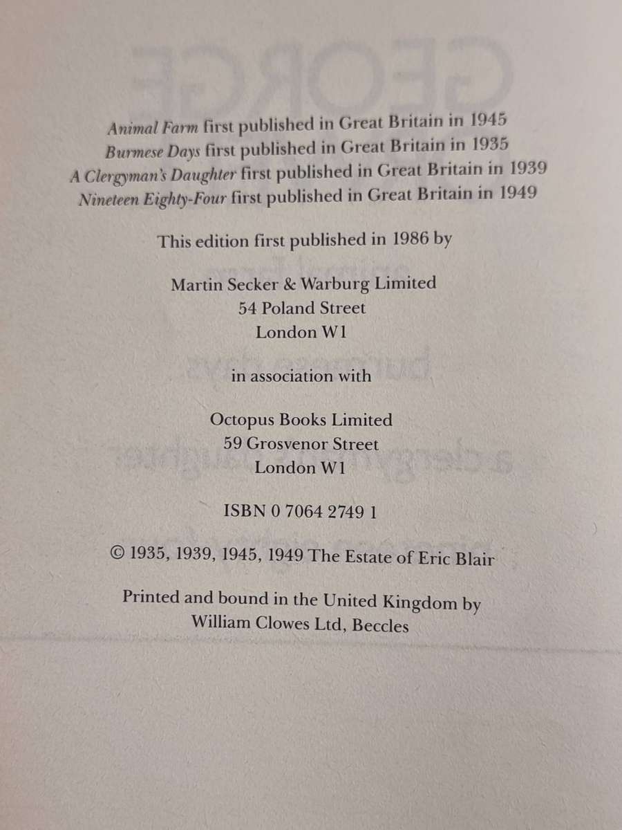 Collection of George Orwell's Novels 4 in 1