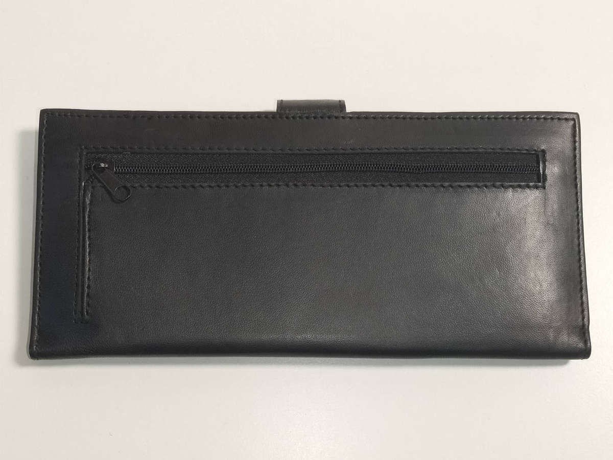 Large black leather wallet