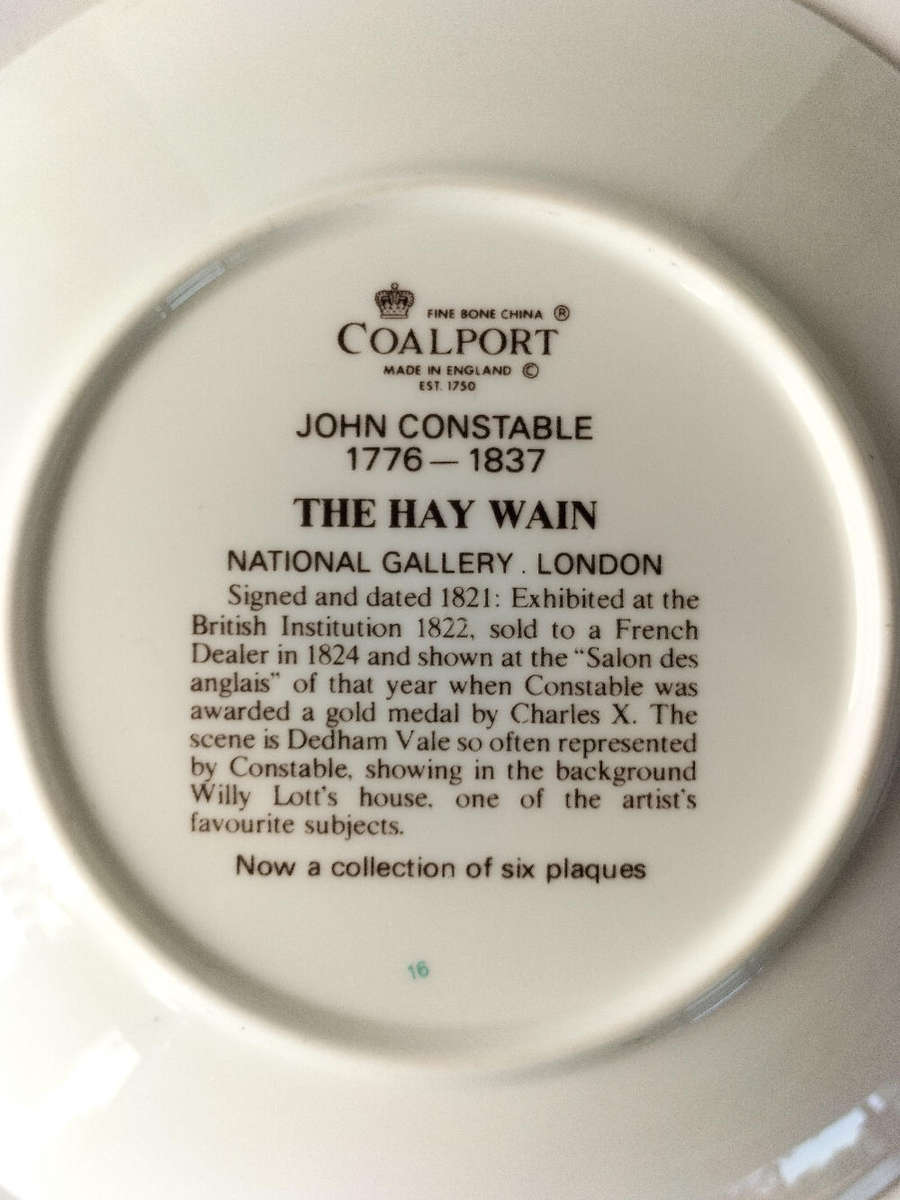 Fine Bone China CoalPort Collector's Plate "The Hay Wain"