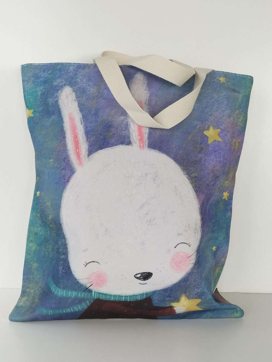 Tote Bag Bunny holding star