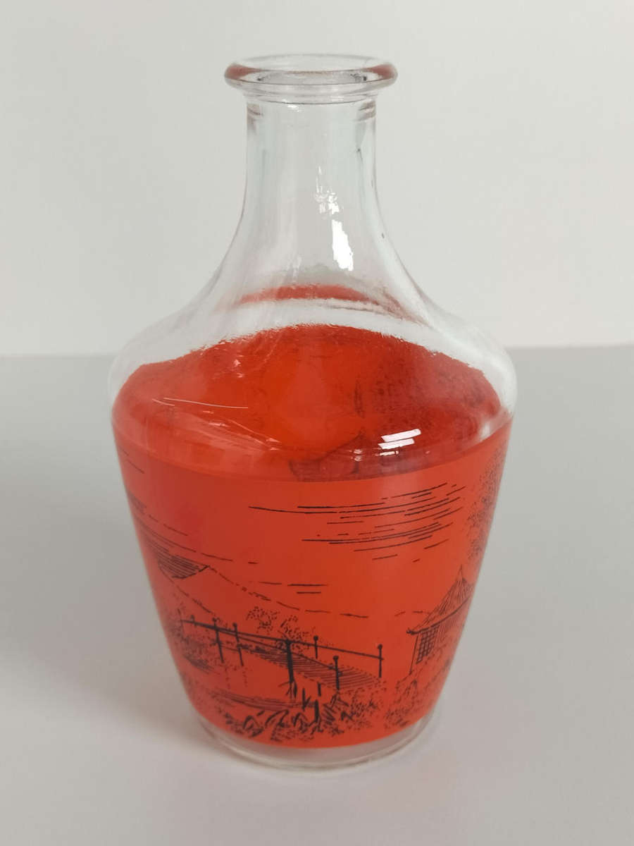 Vintage Luminarc France Decanter Red Asian Inspired